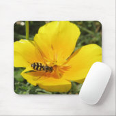 Hoverfly und Blume Mousepad (Mit Mouse)