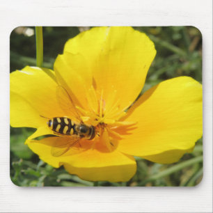 Hoverfly und Blume Mousepad