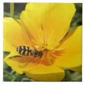 Hoverfly und Blume Tile Fliese (Vorderseite)