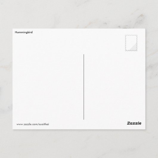 Hovering Blue Hummingbird Postkarte (Rückseite)