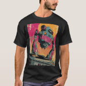 Hovering DJ Drone — Retro Turntable with Hot Neon  T-Shirt (Vorderseite)