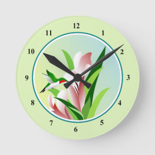 Hovering Humming Bird Runde Wanduhr