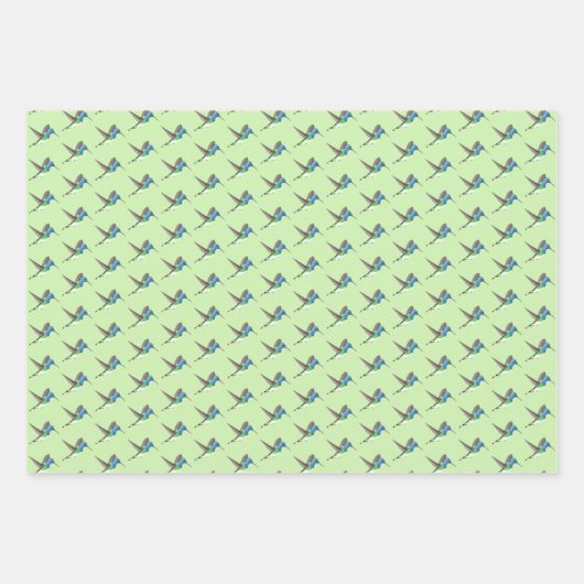 Hovering Jacobin Hummingbird - transp. 3 Farben. Geschenkpapier Set (Vorderseite 3)