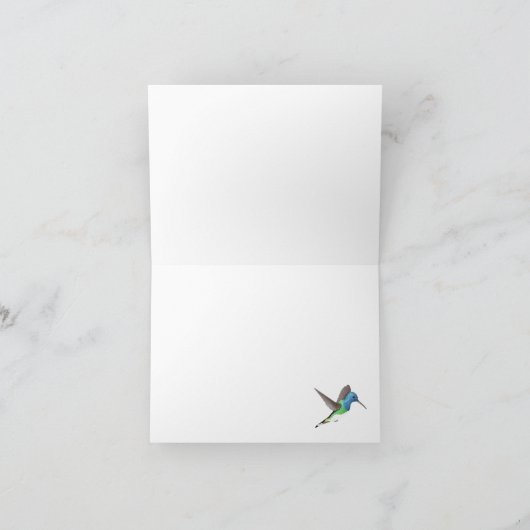 Hovering Jacobin Hummingbird - transparent. Dankeskarte (Innenseite)