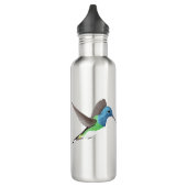 Hovering Jacobin Hummingbird - transparent. Edelstahlflasche (Links)
