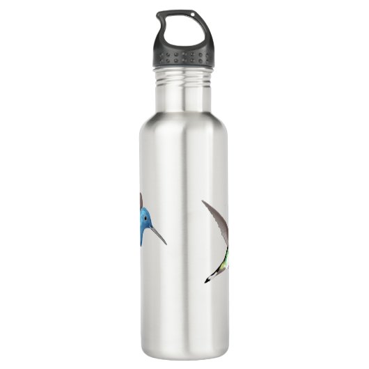 Hovering Jacobin Hummingbird - transparent. Edelstahlflasche (Rückseite)