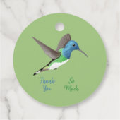 Hovering Jacobin Hummingbird - transparent. Geschenkanhänger (Rückseite)