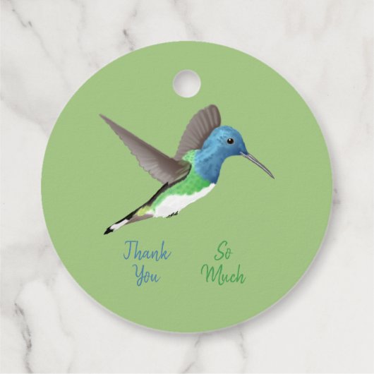 Hovering Jacobin Hummingbird - transparent. Geschenkanhänger (Rückseite)