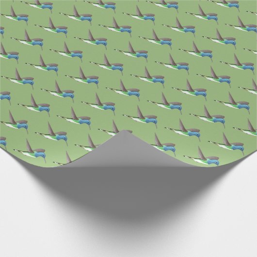 Hovering Jacobin Hummingbird - transparent. Geschenkpapier (Ecke)