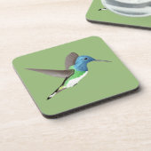 Hovering Jacobin Hummingbird - transparent. Getränkeuntersetzer (Linke Seite)