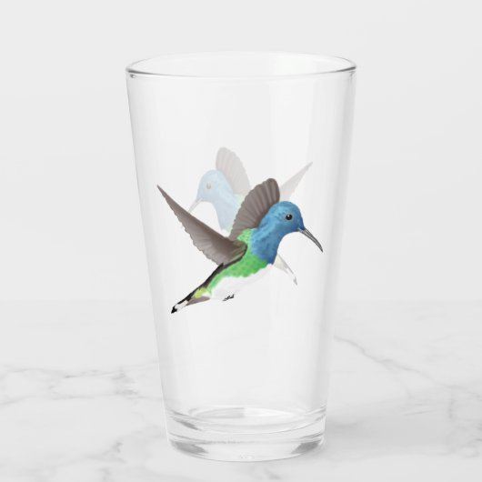 Hovering Jacobin Hummingbird - transparent. Glas (Rückseite)