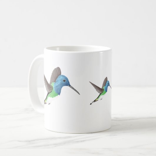Hovering Jacobin Hummingbird - transparent. Kaffeetasse (Vorderseite Links)