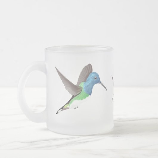 Hovering Jacobin Hummingbird - transparent. Mattglastasse (Links)