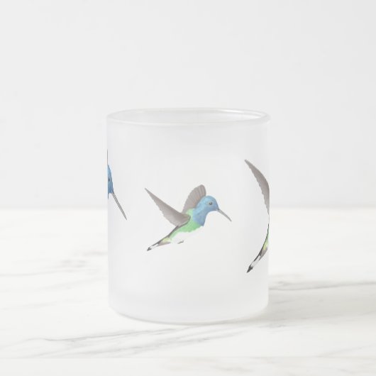 Hovering Jacobin Hummingbird - transparent. Mattglastasse (Mittel)