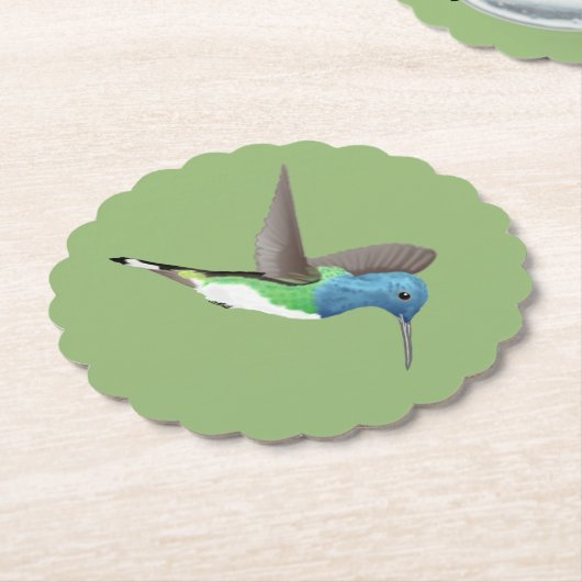 Hovering Jacobin Hummingbird - transparent. Untersetzer (angewinkelt)