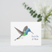 Hovering Jacobin Hummingbird - transparent. Vielen Dankeskarte (Stehend Vorderseite)