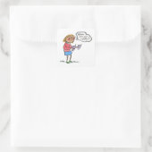 How are you really? quadratischer aufkleber (Tasche)