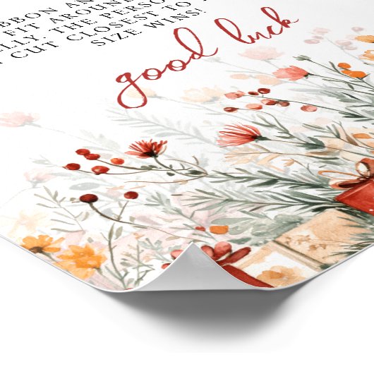 How big is her belly Merry Baby Shower Game sign Poster (Ecke)