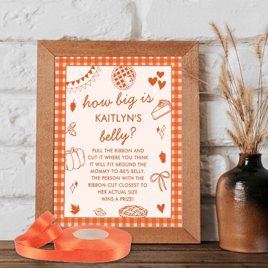 How Big Is Mommy's Belly? Baby Shower Game Poster