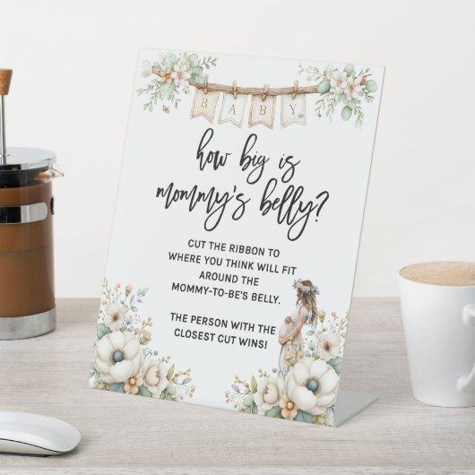 How big is Mommy's Belly Baby Shower Game Sockelschild (In SItu)