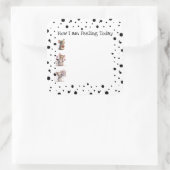 "How I am Gefühl"-Mäuse-Journal Quadratischer Aufkleber (Tasche)