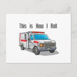 How I Roll Krankenwagen Postkarte