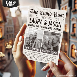 How it Started How its Going Valentine Newspaper Feiertagskarte