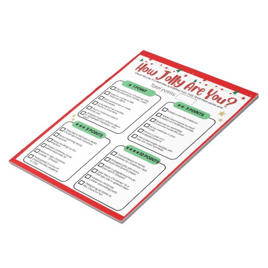 How Jolly Are You Christmas Game Notizblock (angewinkelt)