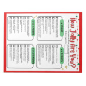 How Jolly Are You Christmas Game Notizblock (Vorderseite)