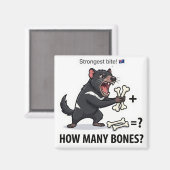 How Many Bones? Tasmanian Devil Math Game Magnet (Vorderseite/Rückseite)