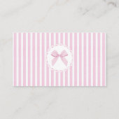 How many Bows Coquette Pink Bow Baby Shower Begleitkarte (Rückseite)