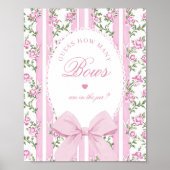 How many Bows Guessing Game Coquette Bow Pink Poster (Vorne)