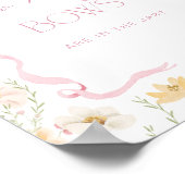 How many Bows Pink Floral Bow Baby Shower game Poster (Ecke)