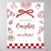 How many candies Italian Red Bow Hand drawn game Poster (Vorne)