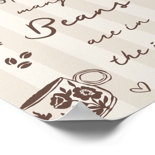 How Many Coffee Beans Guessing Game Sign Poster (Ecke)