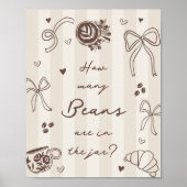 How Many Coffee Beans Guessing Game Sign Poster (Vorne)