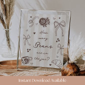 How Many Coffee Beans Guessing Game Sign Poster