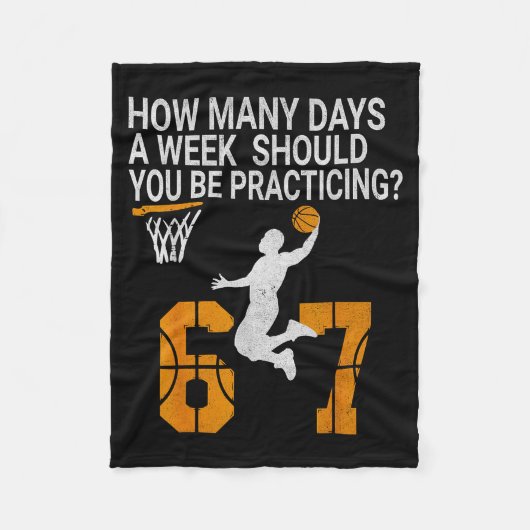 How Many Days Funny 67 Meme Basketball Practicing Fleecedecke (Vorderseite)