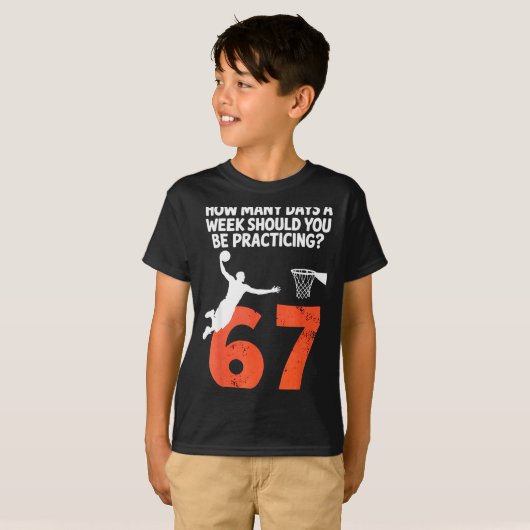 How Many Days Funny 67 Meme Basketball Practicing T-Shirt (Vorne ganz)