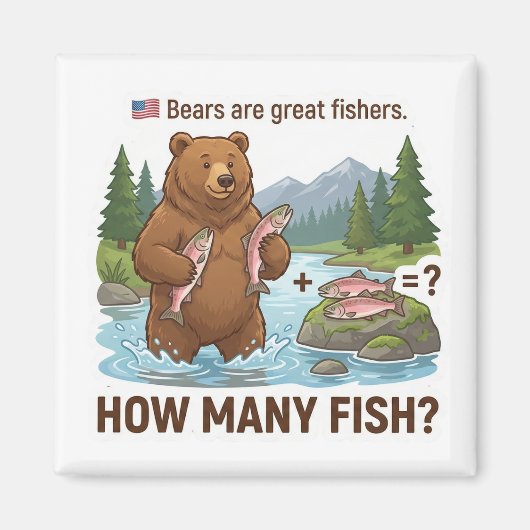 How Many Fish? – Bear Fishing Learning Magnet (Vorne)