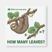 How Many Leaves? Sloth Brazil Math Game Magnet (Vorne)