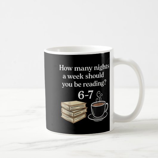 How Many Nights 6 7 Meme Funny Reading Book Lovers Kaffeetasse (Rechts)