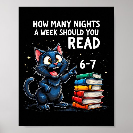 How Many Nights A Week Should You Read_ 6–7 Fun Bl Poster (Vorne)