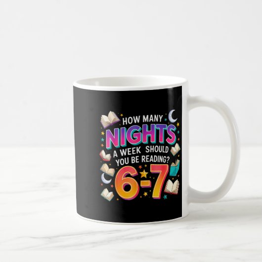 How Many Nights Reading 67 Funny Meme Six Seven Te Kaffeetasse (Rechts)