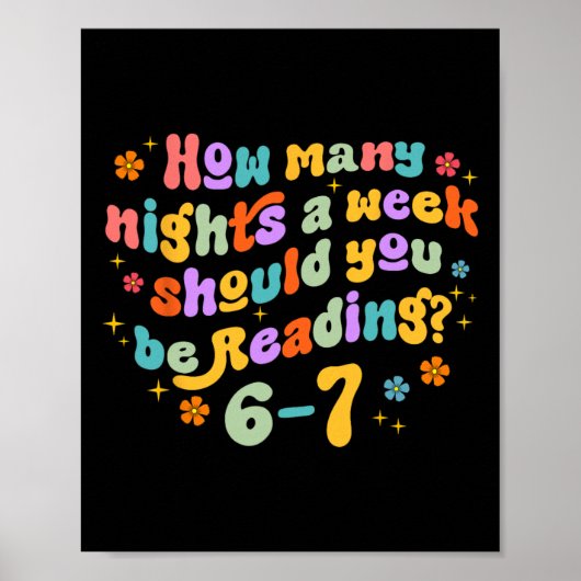 How Many Nights Reading 67 Funny Meme Six Seven Te Poster (Vorne)