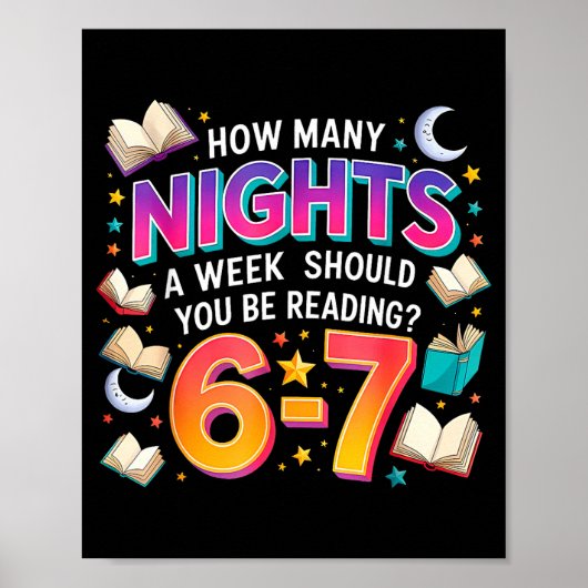 How Many Nights Reading 67 Funny Meme Six Seven Te Poster (Vorne)