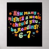 How Many Nights Reading 67 Funny Meme Six Seven Te Poster (Vorne)