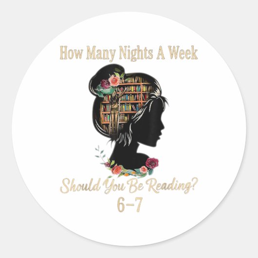 How Many Nights Reading 67 Funny Meme Six Seven Te Runder Aufkleber (Vorderseite)