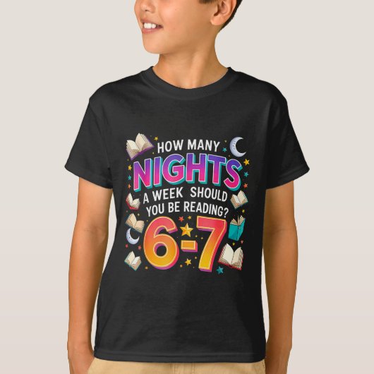 How Many Nights Reading 67 Funny Meme Six Seven Te T-Shirt (Vorderseite)