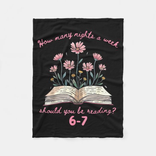 How Many Nights Reading 67 Meme Floral Book Lover Fleecedecke (Vorderseite)